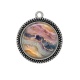 Pendentif Cabochon Argent - fond pierre