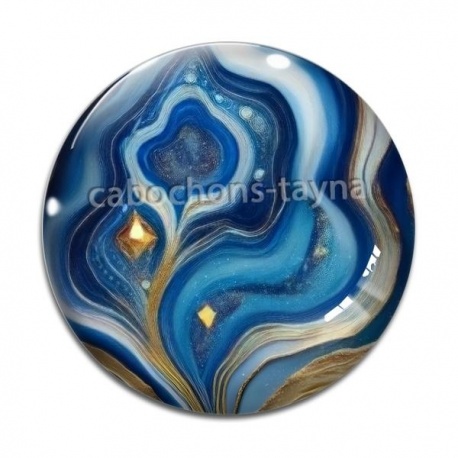 Cabochon Verre - fond pierre