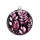 Pendentif Cabochon Argent - feuille