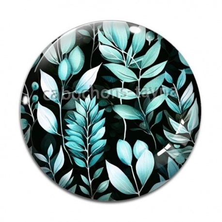 Cabochon Verre - feuille