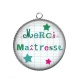 Pendentif Cabochon Argent - merci maîtresse
