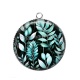 Pendentif Cabochon Argent - feuille