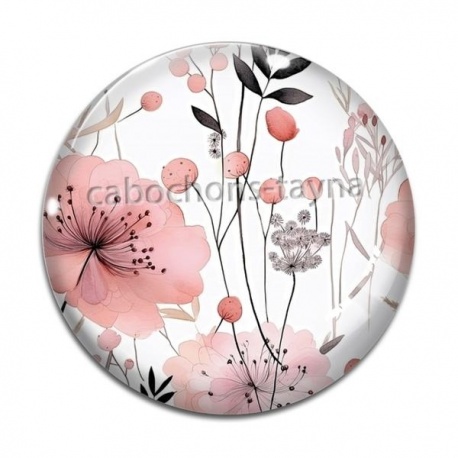 Cabochon Verre - fleur