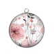 Pendentif Cabochon Argent - fleur