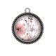 Pendentif Cabochon Argent - fleur