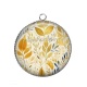 Pendentif Cabochon Argent - feuille 