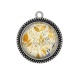 Pendentif Cabochon Argent - feuille 
