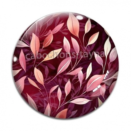 Cabochon Verre - feuille