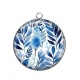 Pendentif Cabochon Argent - feuille