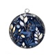 Pendentif Cabochon Argent - feuille