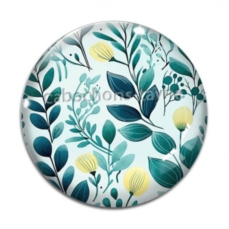 Cabochon Verre - feuille