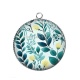Pendentif Cabochon Argent - feuille