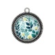 Pendentif Cabochon Argent - feuille