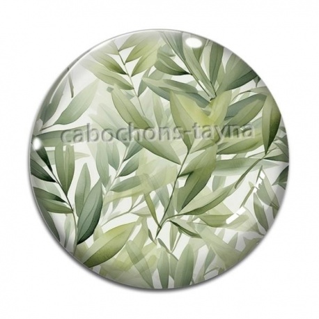 Cabochon Verre - feuille