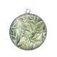 Pendentif Cabochon Argent - feuille