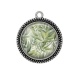 Pendentif Cabochon Argent - feuille