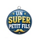 Pendentif Cabochon Argent - un super petit fils