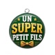 Pendentif Cabochon Argent - un super petit fils