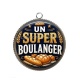 Pendentif Cabochon Argent - un super boulanger