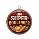 Pendentif Cabochon Argent - un super boulanger