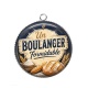 Pendentif Cabochon Argent - un boulanger formidable