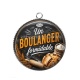 Pendentif Cabochon Argent - un boulanger formidable