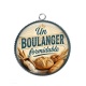 Pendentif Cabochon Argent - un boulanger formidable