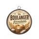 Pendentif Cabochon Argent - un boulanger formidable