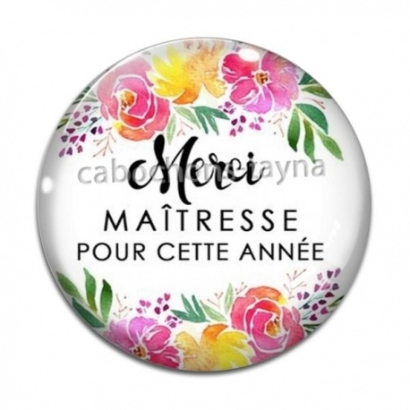 Cabochon Verre - merci maîtresse