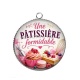 Pendentif Cabochon Argent - une pâtissière formidable
