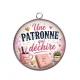Pendentif Cabochon Argent - une patronne qui déchire