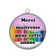 Pendentif Cabochon Argent - merci maîtresse