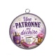 Pendentif Cabochon Argent - une patronne qui déchire
