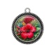 Pendentif Cabochon Argent - fleur exotique