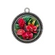 Pendentif Cabochon Argent - fleur exotique