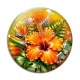 Cabochon Verre - fleur exotique
