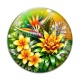 Cabochon Verre - fleur exotique