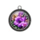 Pendentif Cabochon Argent - fleur exotique