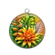 Pendentif Cabochon Argent - fleur exotique