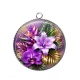 Pendentif Cabochon Argent - fleur exotique