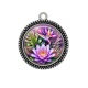Pendentif Cabochon Argent - fleur exotique