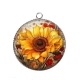 Pendentif Cabochon Argent - tournesol