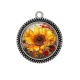 Pendentif Cabochon Argent - tournesol