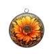 Pendentif Cabochon Argent - tournesol