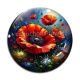 Cabochon Verre - coquelicot