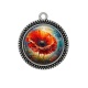 Pendentif Cabochon Argent - coquelicot