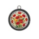 Pendentif Cabochon Argent - coquelicot