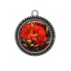 Pendentif Cabochon Argent - coquelicot
