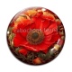 Cabochon Verre - coquelicot