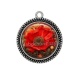 Pendentif Cabochon Argent - coquelicot